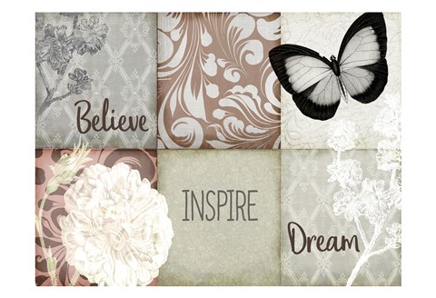 Framed Believe Inspire Dream v2 Print