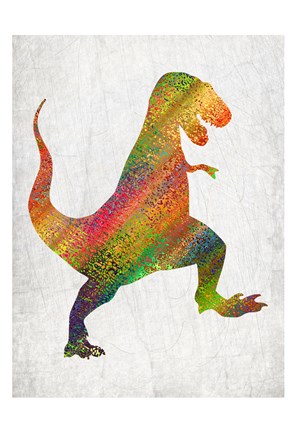 Framed Bright Dino 1 Print
