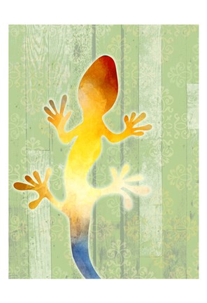 Framed Painted Lizard 1 Print
