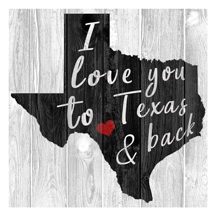 Framed I Love You to Texas Print