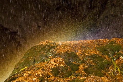 Framed Water Falling On Rock 1 Print