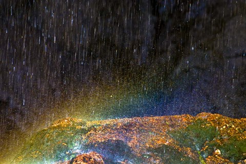 Framed Water Falling On Rock 2 Print