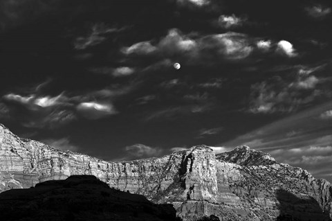 Framed Moon Over The Red Rocks Sedona Arizona 3 Print