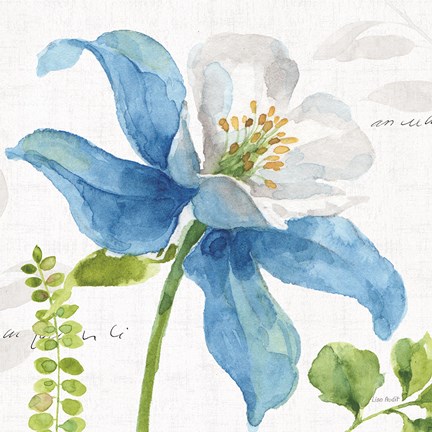 Framed Blue and Green Garden II Print