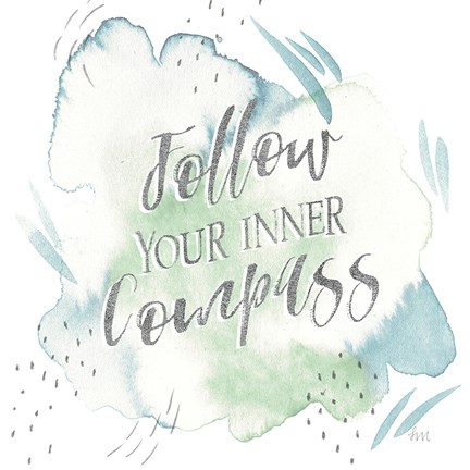 Framed Wonderful World VI Blue Green Print