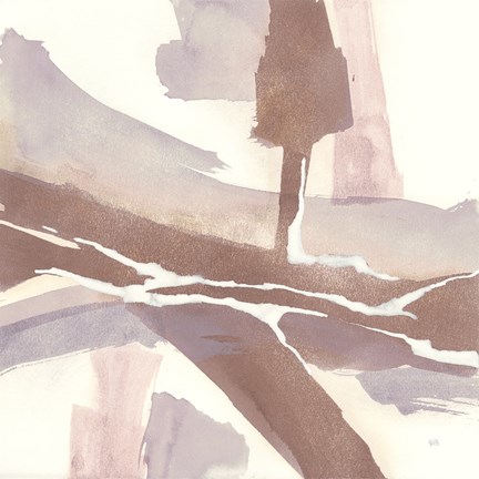 Framed White and Placid I Blush Print