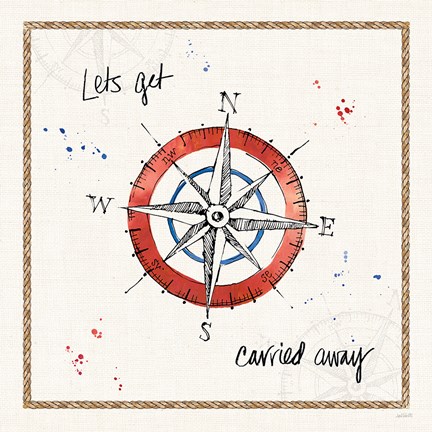 Framed Coastal Buoys V Print