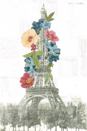Framed Floral Eiffel Tower Print