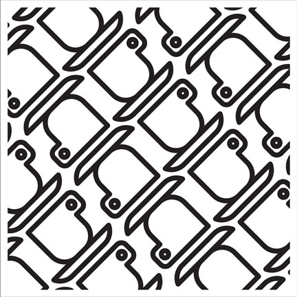 Framed Composizione Con Tazzine In Bianco E Nero Print