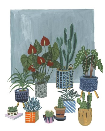 Framed Portrait of Plants I Print