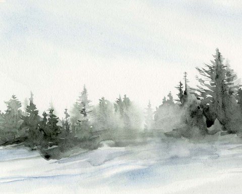 Framed Evergreens in the Distance I Print