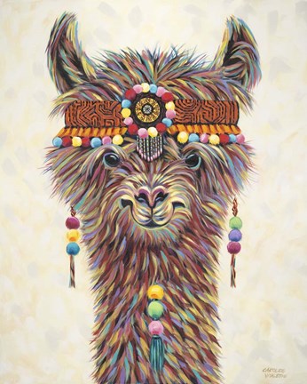 Framed Hippie Llama II Print