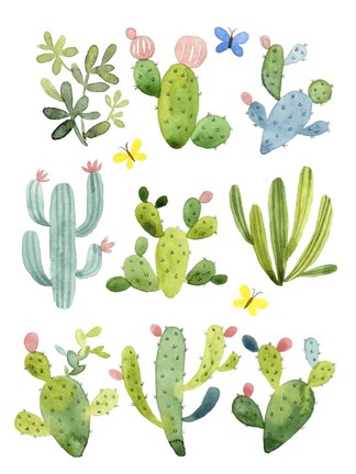 Framed Happy Cacti Print