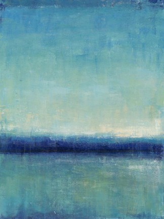 Framed Blue Horizon I Print