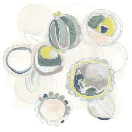 Framed Floral Scumble II Print