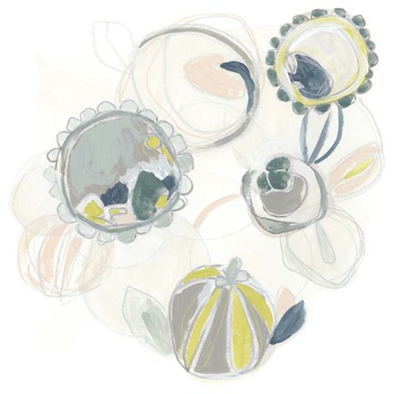 Framed Floral Scumble IV Print