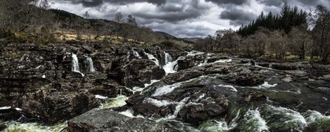 Framed Glen Etive Waterfall Panorama Print