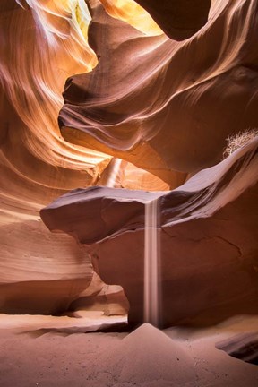 Framed Sand Pours Through Antelope Canyon Print