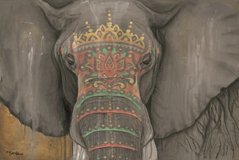 Framed Tattooed Elephant Print