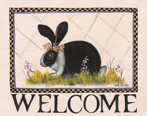 Framed Bunny Welcome Print
