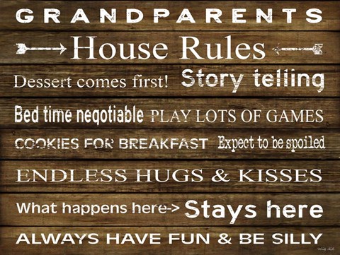 Framed Grandparents House Rules Print