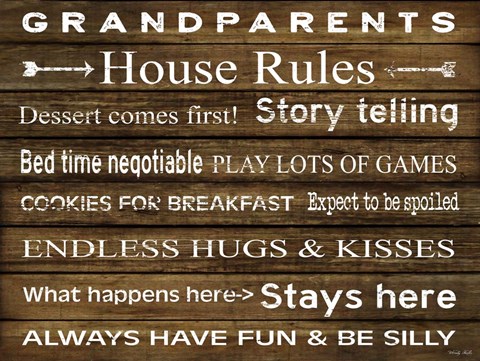 Framed Grandparents House Rules Print