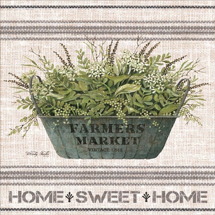 Framed Galvanized Farmer&#39;s Market Home Sweet Home Print
