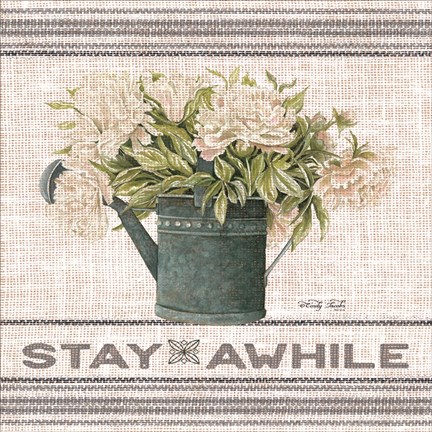 Framed Galvanized Peonies Stay Awhile Print