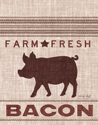Framed Grain Sack Bacon Print