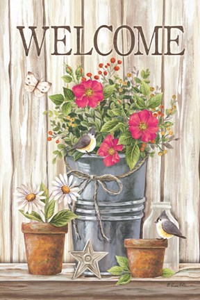 Framed Welcome Spring Flowers Print