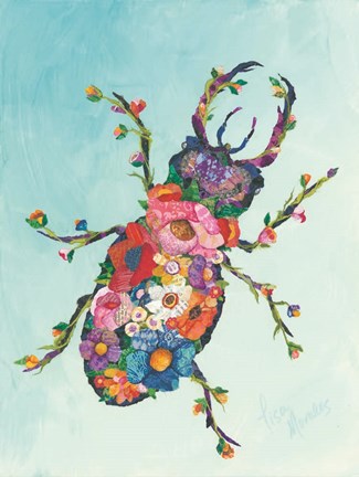 Framed Botanical Beetle Print