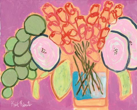 Framed Flowers for Maude I Print