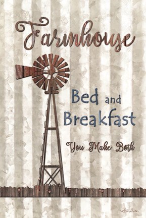 Framed Farmhouse Bed &amp; Breakfast Print