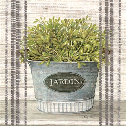 Framed Galvanized Jardin Print
