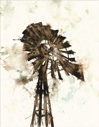 Framed Watercolor Windmill Print