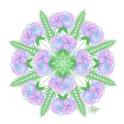 Framed Transparent Flower Mandala Print