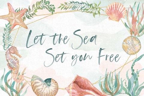 Framed Watercolor Coast I Print