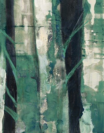 Framed Deep Woods II Emerald Crop Print