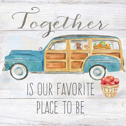 Framed Vintage Truck Sentiment II (blue) Print