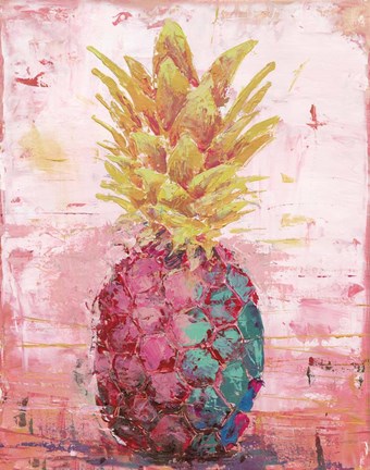Framed Painted Pineapple I Print