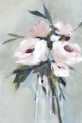 Framed Peonies in a Vase II Print