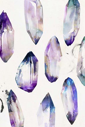 Framed Purple Gemstones II Print