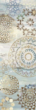 Framed Blue Mosaic I Print