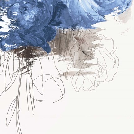 Framed Crimson Lust III Indigo Print