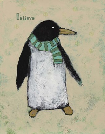 Framed Christmas Penguin Print