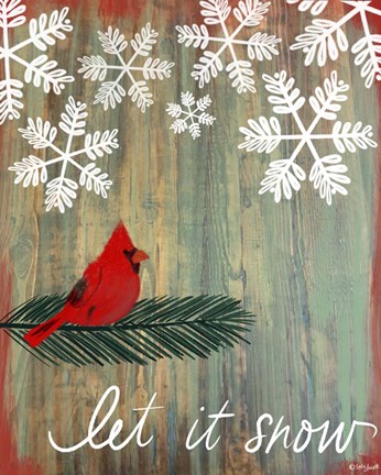 Framed Let It Snow Cardinal Print