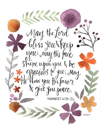 Framed Numbers Prayer Print