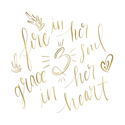 Framed Fire in Her Soul Gold Print