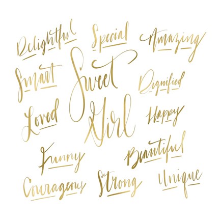 Framed Sweet Girl Gold Print