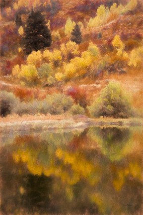 Framed Hillside Reflection Print